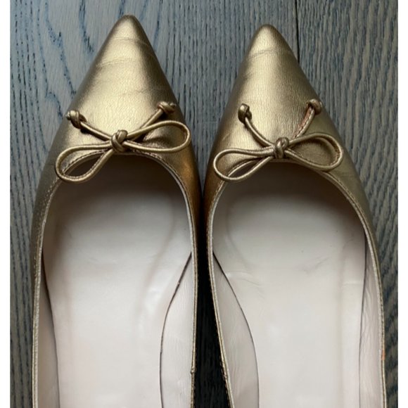L.K. Bennett Clarisse Ballet Pumps in Bronze Leather - Picture 1 of 6